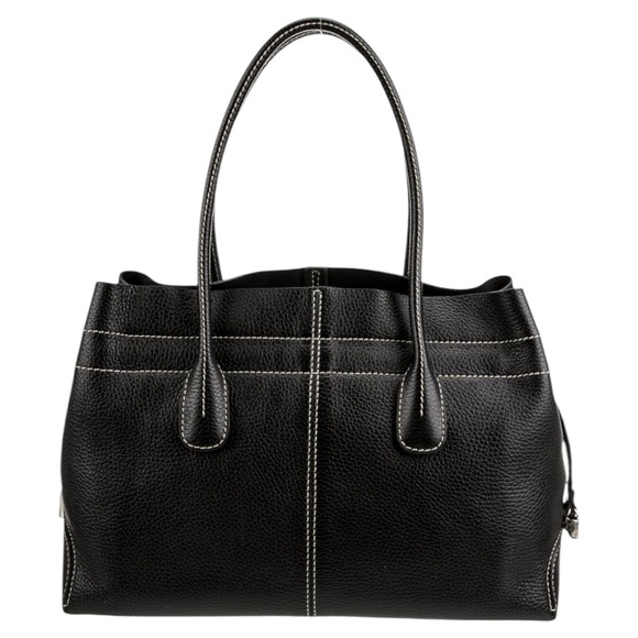 TOD'S BLACK LEATHER ICONIC PRINCESS DIANA SHOULDER BAG LIKE NEW ~EUC - Picture 5 of 17